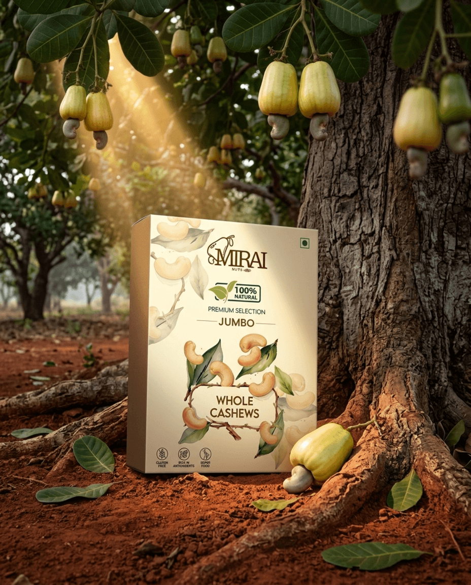 Jumbo whole cashews by Mirai Nuts