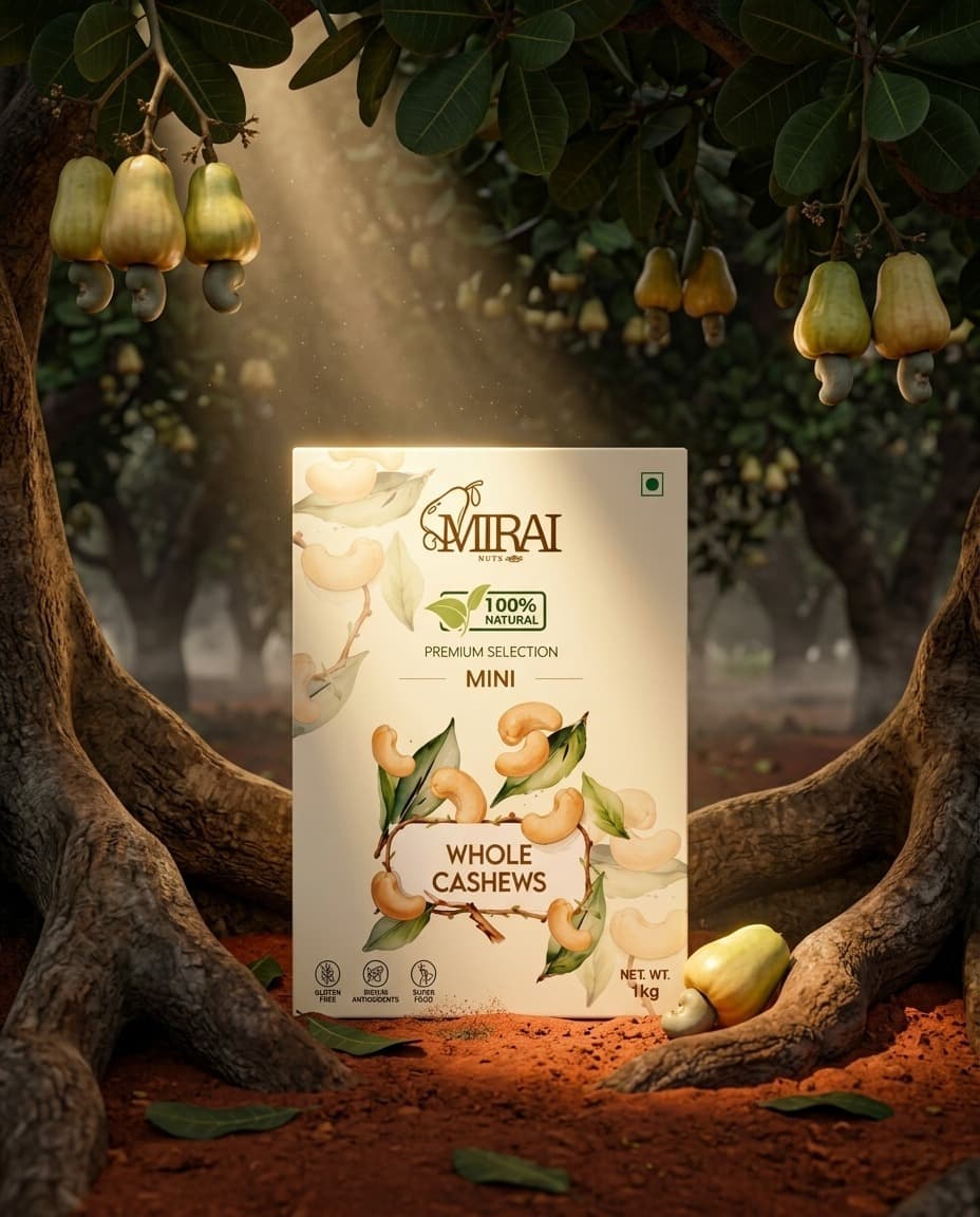 Mini whole cashews by Mirai Nuts